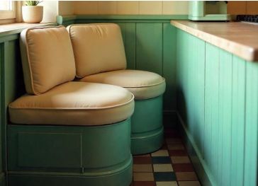 Cojín banco de cocina semicircular recto