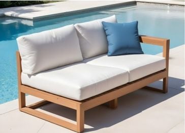 Cojín exterior con respaldo cuadrado mullido