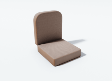 Cojín banco plegable semicircular recto