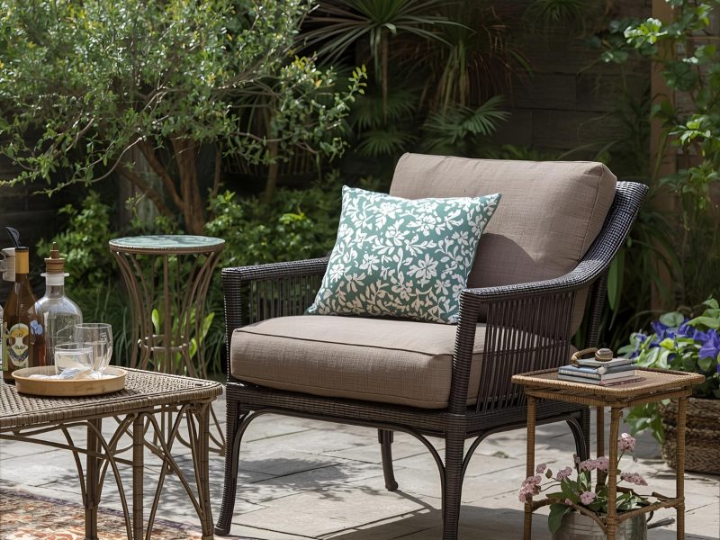 sillón de jardín con cojín